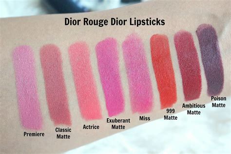 dior rouge matte swatches